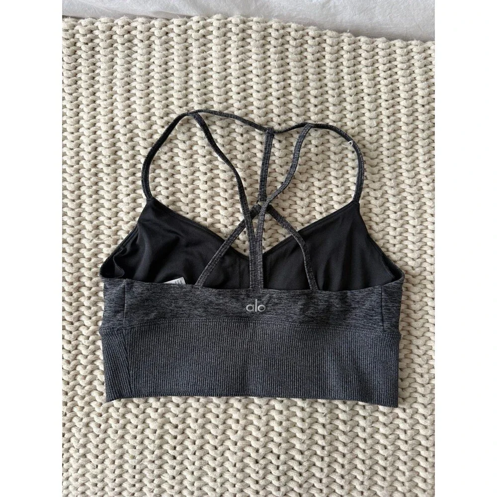 Alo alosoft dark heather grey lavish bra